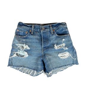 Levi’s 501 Wedgie Distressed Denim Shorts